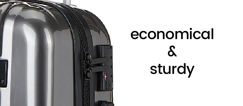 ABS Plastic Suitcase Image, Economical & Sturdy, Average carry-on weight: 4.1 - 5 kg approx.
