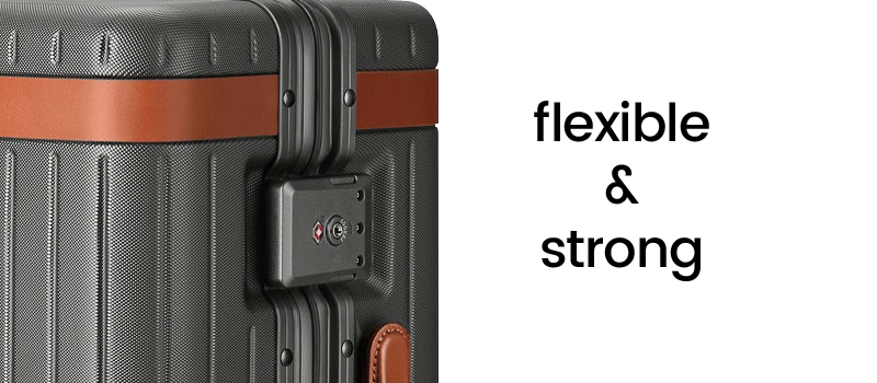 Polycarbonate Suitcase Image, Flexible & Strong, Average carry-on weight: 4.1 - 5 kg approx.