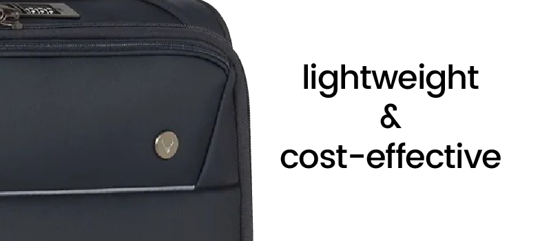 Polyester Suitcase Image, Lightweight & Cost-Effective, Average carry-on weight: 2.7 - 3.2 kg approx.